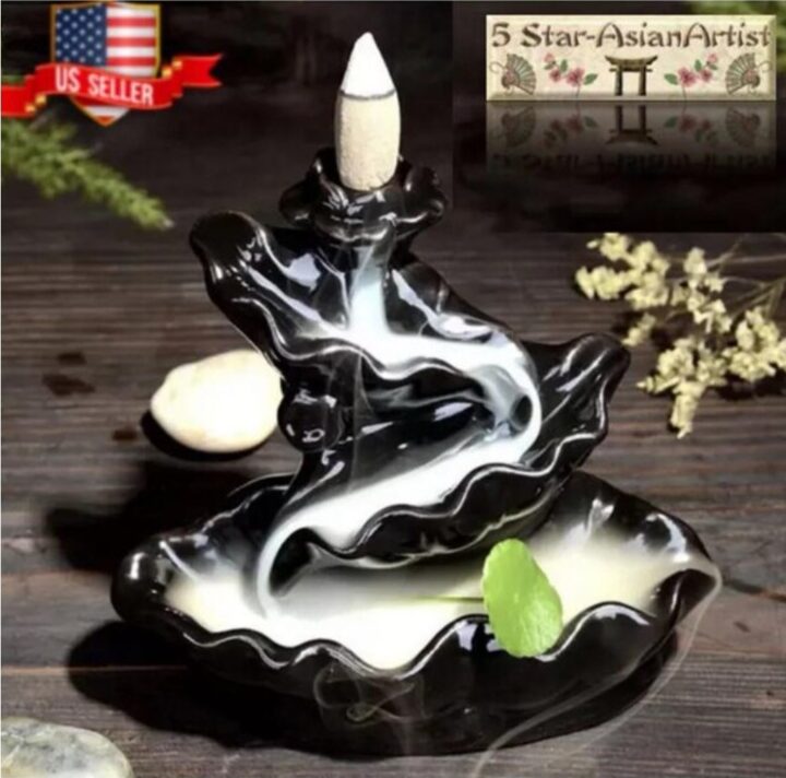 Black Style 7 Backflow Incense Burner - Image 1