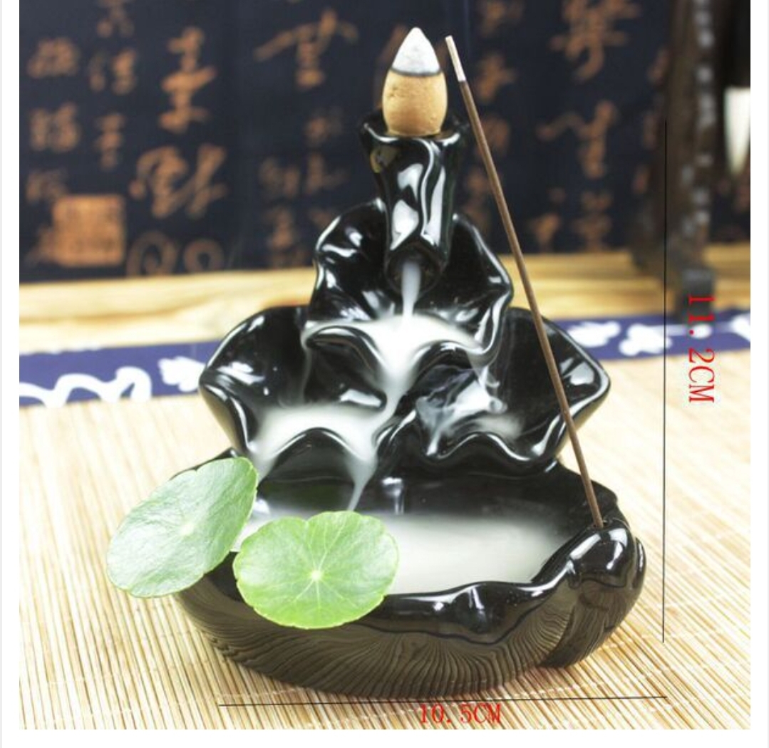 4 Big Lotus Leaf Backflow Incense Burner - Image 1